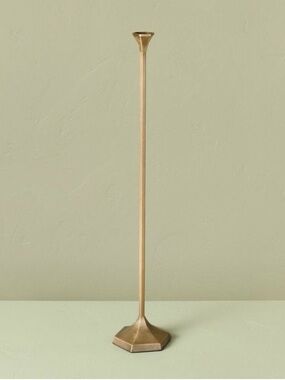 NEW! Hearth & Hand 30"x5.8" Oversized Floor Taper Candlestick, Brass